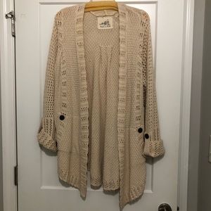 Angel of the North Cream Knit Cardigan SZ L